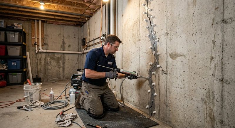 Basement Crack Repair in Draper, UT