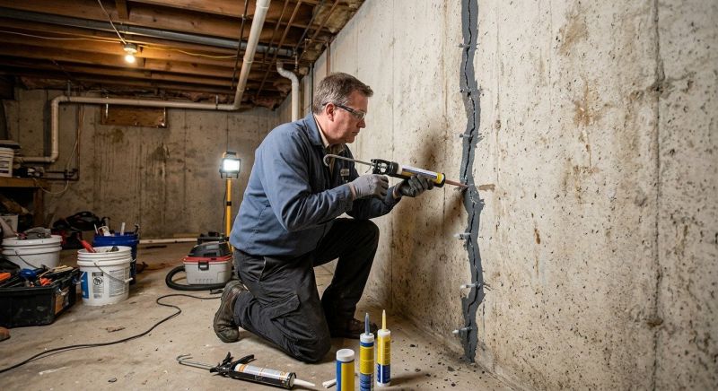Basement Crack Repair in Draper, UT