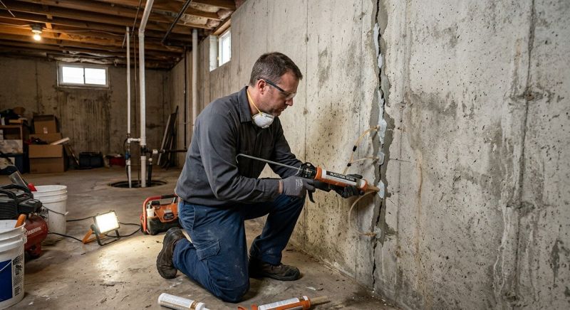 Basement Crack Repair in Draper, UT